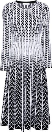 Antonino Valenti striped midi dress - women - Polyester/Viscose - 44 - Black