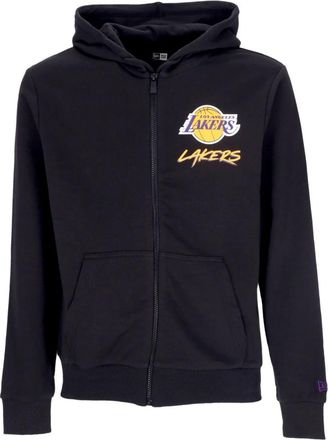 New Era NBA Script Hoodie Loslak Zwart - Heren - Vesten met rits - Zwart - S - Katoen - Hoodies & sweatvesten