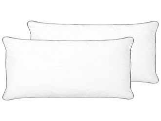 Beliani Conjunto de 2 almohadas alta 40 x 80 cm microfibra blanco