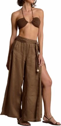 Elan Flowy Pull-On Pants In Brown