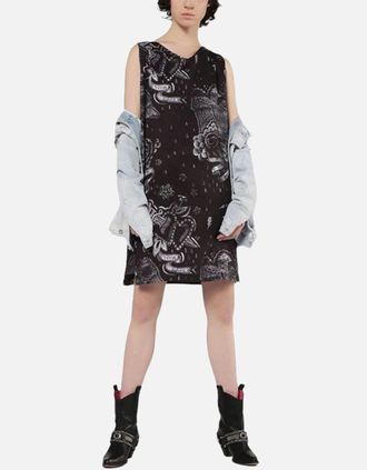 Diesel Womens DIESEL D MAY Womens Short Dress V Neck Sleeveless Party Tops Summer Midi Dress - Black - Size: 10/8