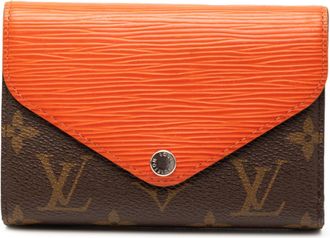 Louis Vuitton Brown Pimont Orange Pvc Leather Wallet (Tri-Fold) (Pre-Owned)