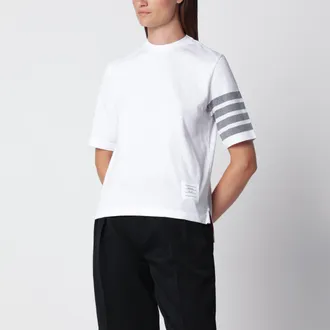 Thom Browne T-shirt bianca in jersey di cotone