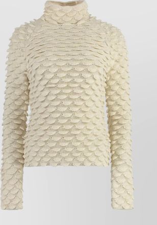 Bottega Veneta knit turtleneck sweater with fish scale design