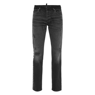 Philipp Plein Jeans, Heren, Zwart, W31, Katoen, 5-Pocket Super Straight Cut Jeans Stars
