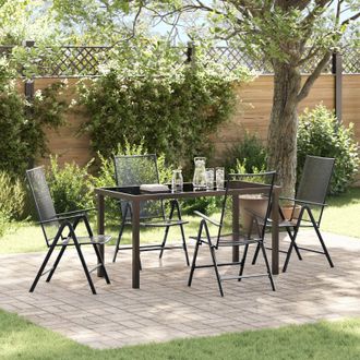 Berkfield Home 5 Piece Garden Dining Set Anthracite Steel
