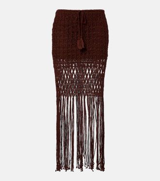 Anna Kosturova Crochet fringed cotton miniskirt