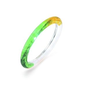 Gold & Honey Womens Tie Dye Slip On Lucite Bangles In Green-Yellow