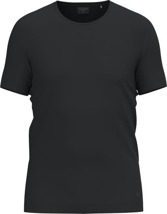 Olymp Rundhalsshirt OLYMP, Herren, Gr. XXL, schwarz, Jersey, Obermaterial: 95% Leinen, 5% Elasthan, unifarben, regular fit h&uuml;ftbedeckend, Rundhals, Shirts R