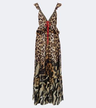 Camilla Abito lungo in chiffon di seta