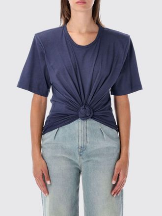 Magda Butrym Cropped Cotton T-shirt with Padded Shoulders