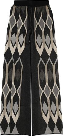 Circus Hotel Neutrals Geometric Lam&eacute; Jacquard Wide-Leg Pants