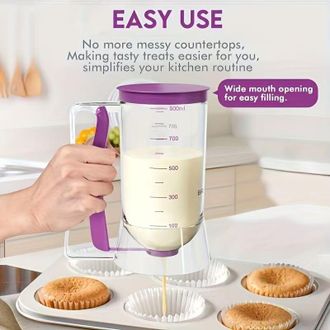OEM Dispensador De Masa, Fabricado En Abs, 17 X 11 X 18,5 Cm, 316 G, 900 Ml, Morado, F&aacute;cil De Usar, Utensilio De Cocina - Crezuo