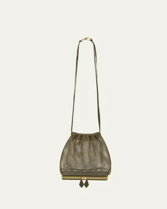 Alaia Le Pochon Fishnet Crossbody Bag