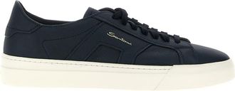Santoni Navy Blue Lace Up Sneakers