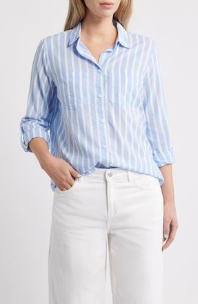 Beach Lunch Lounge Annalisa Stripe Shirt in Shoreline at Nordstrom, Size X-Small