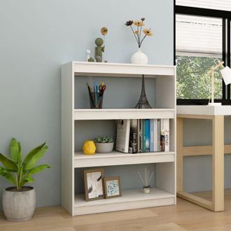 vidaXL Libreria/Divisorio Bianco 100x30x103 cm in Massello di Pino - Vidaxl