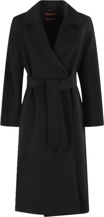 Max Mara Cles Coat - Dames - Jas met riem - Zwart - L - Wol - Jassen