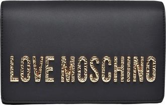 Love Moschino Black Polyurethane Clasp Crossbody Bag