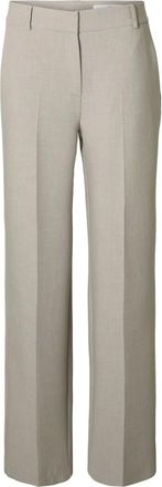 Selected Dames, Broeken, Grijs, Maat: S L32 Viscose