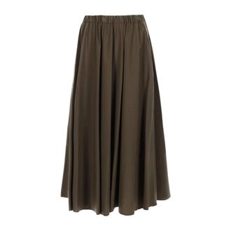 Aspesi Midi Skirts, female, Green, Size: L Elasticated Midi Skirt