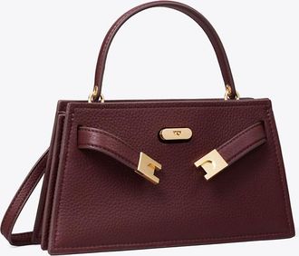 Tory Burch Womens Mini Lee Radziwill Pebbled Top-Handle Bag, One Size