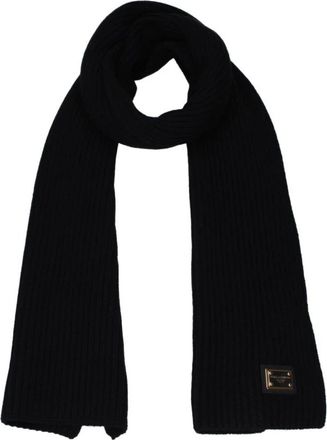 Dolce & Gabbana Luxe Cashmere Sjaal met Logo Detailing - Heren - Wintersjaals - Zwart - ONE Size - Kasjmier - Accessoires