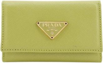 Prada Pre-owned Wallets, female, Green, Size: ONE SIZE Pre-owned Keyring