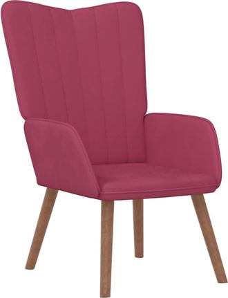vidaXL Sill&oacute;n De Relax De Terciopelo Rojo Vino Tinto Vidaxl