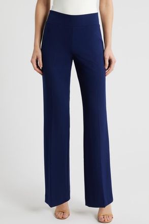 Anne Klein High Waist Pull On Wide Leg Pants in Distant Mountain at Nordstrom, Size Xx-Small
