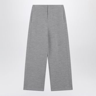 Max Mara Grey Wool Cotton Blend Trousers