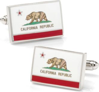 Cufflinks Inc. Calfifornia State Flag Cuff Links in White at Nordstrom