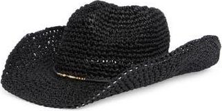 Vince Camuto Bead Trim Cowgirl Hat in Black at Nordstrom Rack