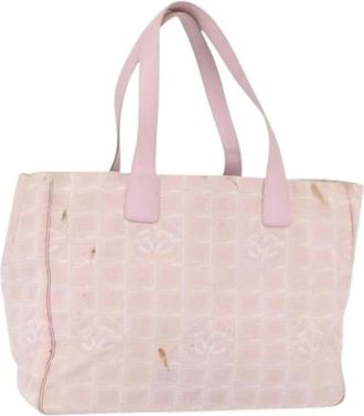 Chanel Pre-owned Tote Bags, female, Pink, Size: ONE SIZE Pre-owned Nylon Tote Bag