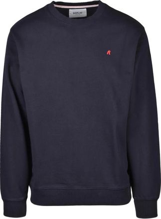 Replay Felpa Girocollo Sweatshirt - Heren - Sweatshirts - Blauw - L - Katoen - Hoodies & sweatvesten