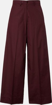 Max Mara Cropped cotton poplin wide-leg pants