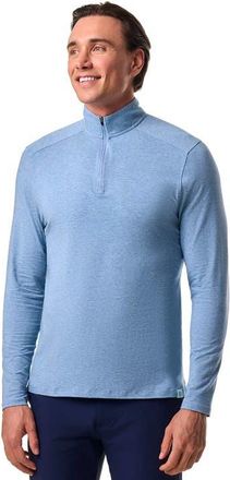Coolibar Mens Quarter-Zip - UPF 50+ Sun Protection - Sonora in Light Blue Heather at Nordstrom, Size Xx-Large