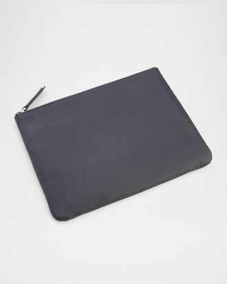 Royce Leather Monogrammed Leather Zuppered Travel Organizer Pouch