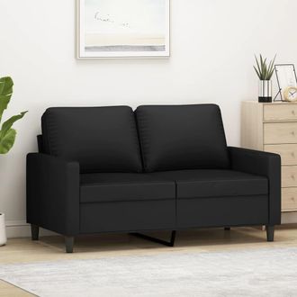 vidaXL Sof&aacute; De 2 Plazas Terciopelo Negro 120 Cm Vidaxl