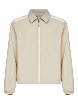 Moncler double-slider zip seersucker shirt - Neutrals