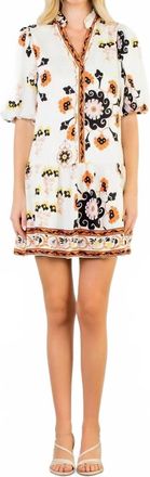 THML Clothing Puff Sleeve Floral Dress In White