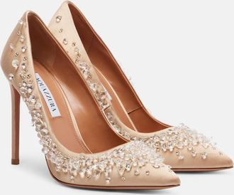 Aquazzura Constellation embellished satin pumps