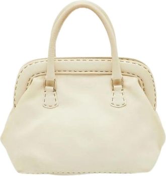 Fendi Pre-owned Handbags, female, White, Size: ONE SIZE Pre-owned Leather Handbag