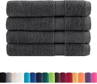 vidaXL Toallas Premium Solund 4 Unidades Antracita 100x200 Cm 600 Gsm Vidaxl