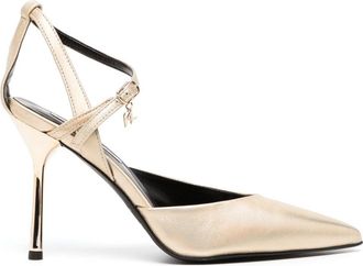 Karl Lagerfeld Gala 95mm pointed-toe pumps - women - Leather/Leather - 39 - Gold