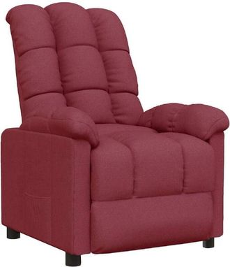 vidaXL Poltrona Reclinabile in Tessuto Rosso Vino - Vidaxl
