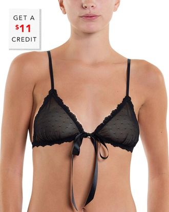 Hanky Panky Dotted Tulle Front Tie Bralette