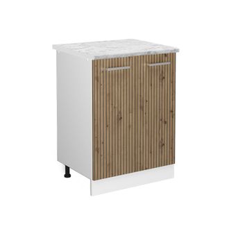 Vicco Mueble Bajo De Cocina R-line, Roble Artesanal, 60 Cm, Et M&aacute;rmol