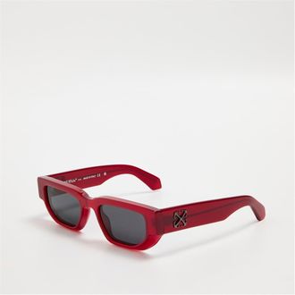Off-white Mens Accessories Off White Greeley Rectangle Full Rim Sunglasses in Burgundy/Grey - One Size
