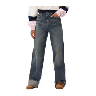 Tommy Jeans Jeans, Dames, Blauw, W31 L32, Katoen, Dames Jeans Claire Hr Wd Turn Up Ei 6154